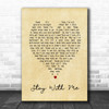 Stay With Me Sam Smith Vintage Heart Song Lyric Music Wall Art Print