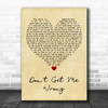 Lewis Capaldi Don't Get Me Wrong Vintage Heart Decorative Wall Art Gift Song Lyric Print