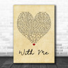 Sum 41 With Me Vintage Heart Song Lyric Music Wall Art Print