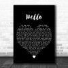 Lionel Richie Hello Black Heart Decorative Wall Art Gift Song Lyric Print