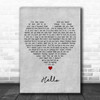 Lionel Richie Hello Grey Heart Decorative Wall Art Gift Song Lyric Print