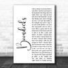 Little Big Town Boondocks White Script Decorative Wall Art Gift Song Lyric Print