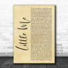 Little Mix Little Me Rustic Script Decorative Wall Art Gift Song Lyric Print