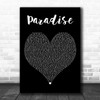 LL Cool J Paradise Black Heart Decorative Wall Art Gift Song Lyric Print
