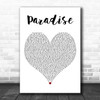 LL Cool J Paradise White Heart Decorative Wall Art Gift Song Lyric Print