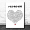 Logic 1-800-273-8255 White Heart Decorative Wall Art Gift Song Lyric Print