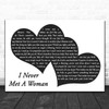 Los Lonely Boys I Never Met A Woman Landscape Black & White Two Hearts Wall Art Song Lyric Print