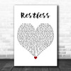 Louis Berry Restless White Heart Decorative Wall Art Gift Song Lyric Print