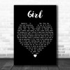 Lovedrug Girl Black Heart Decorative Wall Art Gift Song Lyric Print