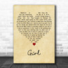 Lovedrug Girl Vintage Heart Decorative Wall Art Gift Song Lyric Print