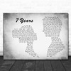 Lukas Graham 7 Years Man Lady Couple Grey Decorative Wall Art Gift Song Lyric Print