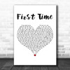 M-22 feat. Medina First Time White Heart Decorative Wall Art Gift Song Lyric Print