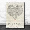 Machine Gun Kelly Bloody Valentine] Script Heart Decorative Wall Art Gift Song Lyric Print