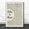 Marc Cohn Walking In Memphis Vintage Script Decorative Wall Art Gift Song Lyric Print