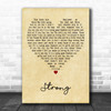 Mark Kingswood Strong Vintage Heart Decorative Wall Art Gift Song Lyric Print