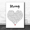 Mark Kingswood Strong White Heart Decorative Wall Art Gift Song Lyric Print