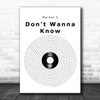 Maroon 5 Dont Wanna Know Vinyl Record Decorative Wall Art Gift Song Lyric Print