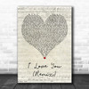 Mary J. Blige Featuring Smif-N-Wessun I Love You (Remix) Script Heart Wall Art Song Lyric Print