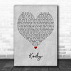 Matchbox Twenty Kody Grey Heart Decorative Wall Art Gift Song Lyric Print