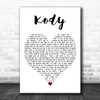 Matchbox Twenty Kody White Heart Decorative Wall Art Gift Song Lyric Print