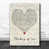 Maurine Walsh Thinking of You Script Heart Decorative Wall Art Gift Song Lyric Print
