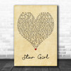 McFly Star Girl Vintage Heart Decorative Wall Art Gift Song Lyric Print