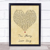 The Stone Roses Ten Storey Love Song Vintage Heart Song Lyric Music Wall Art Print