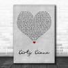 Michael Jackson Dirty Diana Grey Heart Decorative Wall Art Gift Song Lyric Print