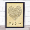 This Is Me The Greatest Showman Vintage Heart Song Lyric Music Wall Art Print