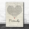 Michael W. Smith Friends Script Heart Decorative Wall Art Gift Song Lyric Print