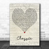 MKTO Classic Script Heart Decorative Wall Art Gift Song Lyric Print