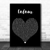 MNEK Colour Black Heart Decorative Wall Art Gift Song Lyric Print