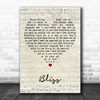 Muse Bliss Script Heart Decorative Wall Art Gift Song Lyric Print