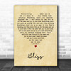 Muse Bliss Vintage Heart Decorative Wall Art Gift Song Lyric Print