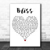 Muse Bliss White Heart Decorative Wall Art Gift Song Lyric Print