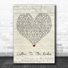 Nanci Griffith Listen To The Radio Script Heart Decorative Wall Art Gift Song Lyric Print