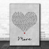 Nat King Cole More Grey Heart Decorative Wall Art Gift Song Lyric Print