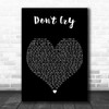 New Kids On The Block Don't Cry Black Heart Decorative Wall Art Gift Song Lyric Print