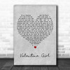 New Kids on the Block Valentine Girl Grey Heart Decorative Wall Art Gift Song Lyric Print