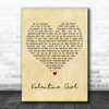 New Kids on the Block Valentine Girl Vintage Heart Decorative Wall Art Gift Song Lyric Print