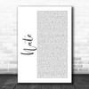 NF Nate White Script Decorative Wall Art Gift Song Lyric Print