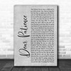 Niall Horan Dear Patience Grey Rustic Script Decorative Wall Art Gift Song Lyric Print