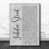 Nick Cave and the Bad Seeds Jubilee Street Grey Rustic Script Wall Art Song Lyric Print