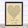 Whitney Houston I Know Him So Well Vintage Heart Song Lyric Music Wall Art Print