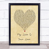 Whitney Houston My Love Is Your Love Vintage Heart Song Lyric Music Wall Art Print