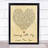 Whitney Houston Saving All My Love For You Vintage Heart Song Lyric Music Wall Art Print