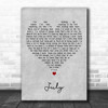Noah Cyrus July Grey Heart Decorative Wall Art Gift Song Lyric Print