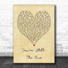 You're Still The One Shania Twain Vintage Heart Song Lyric Music Wall Art Print