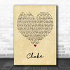OneRepublic Choke Vintage Heart Decorative Wall Art Gift Song Lyric Print