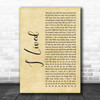 OneRepublic I Lived Rustic Script Decorative Wall Art Gift Song Lyric Print